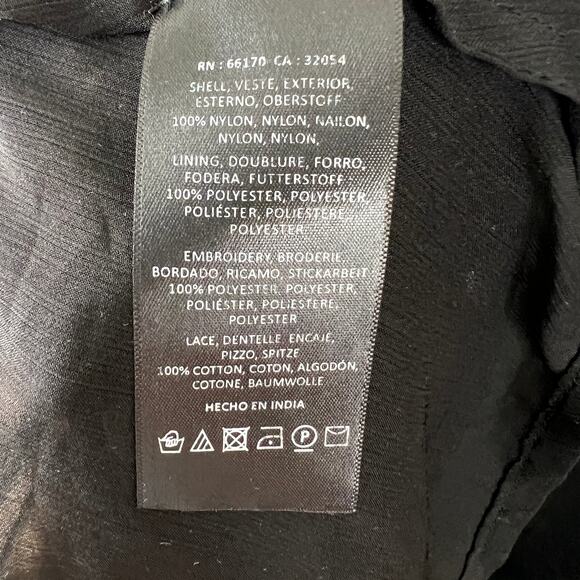 Anthropologie Vanessa Virginia Black Gold Lace Beaded Fit & Flare Tank Top XS 6 - Picture 7 of 8